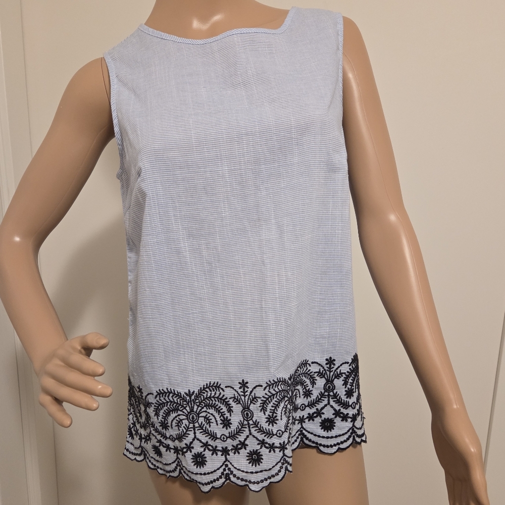 Saks Fifth Avenue Blue & White Striped Top